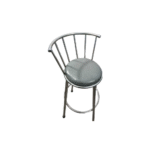 Steel bar stool - leather variant Grey