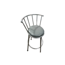 Steel bar stool - leather variant Grey