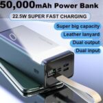 50000 MAh Power Banks With LED Light Portable Super Fast Charger