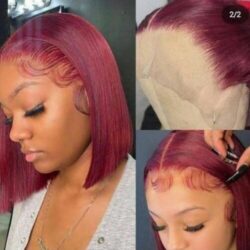 Human hair 10" Bob Wig Color 99J