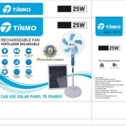 TINMO 16 Inches Rechargeable Solar Fan + Solar Panel