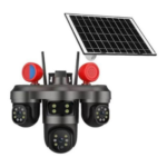 3-Lens 4G Solar powered outdoor security cctv camera