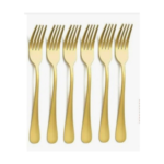 Golden Stainless Steel Forks - 6Pcs