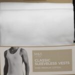 M&S Mark & Spencer's Classic Sleeveless Vests 2in1- White LARGE