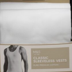 M&S Mark & Spencer's Classic Sleeveless Vests 2in1- White LARGE