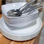 12 Pieces Unbreakable Flat And Soup Plates With 12 Spoon