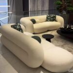 Modern Bouclé Curved Sofa Set