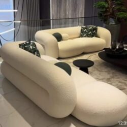 Modern Bouclé Curved Sofa Set
