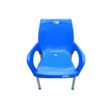 Durable Plastic Armchair with Metal Legs