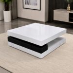 Modern High Gloss Center Table – White/Black