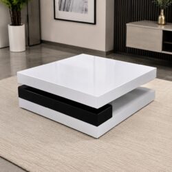 Modern High Gloss Center Table – White/Black
