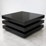 Modern 3-Tier High Gloss Center Table – Black