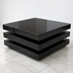 Modern 3-Tier High Gloss Center Table – Black