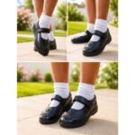 Girls Black School Shoes 31-35